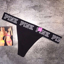 Load image into Gallery viewer, Letter Low Waist Women Sexy Lace G-String Panties Transparent Thong Underwear Women Seamless Panties Fitness Yoga Shorts