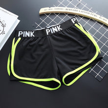 Load image into Gallery viewer, 2017 Letter PINK Sports Gym Shorts Women Yoga Shorts Push Hips Sexy Middle Waisted Gym Fitness Elastic Quick Dry Running Shorts