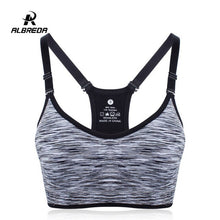 Load image into Gallery viewer, ALBREDA Women Yoga bra Sports Bra Running Fitness Gym bras female Straps Padded Crop Top Underwear Athletic Segment dyeing Vest