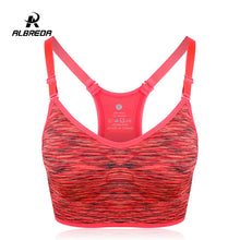 Load image into Gallery viewer, ALBREDA Women Yoga bra Sports Bra Running Fitness Gym bras female Straps Padded Crop Top Underwear Athletic Segment dyeing Vest