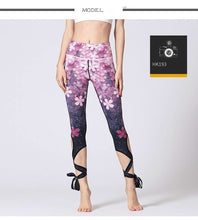 Load image into Gallery viewer, 2018 Women Fitness Leggings Flower Printed Yoga Pant Female Sports Legging Workout Pants Elastic Running Leggings Lady Trousers