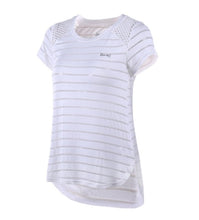 Load image into Gallery viewer, Fitness Clothing Gym Sportswear Women T Shirt Sport Yoga Top Quick-Dry Running Shirt Gym Clothes Sport Shirt Mesh Stripe