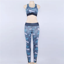 Load image into Gallery viewer, Camouflage Mesh Fitness Sport Suits Women's Yoga Clothing Set Sexy Workout Sportswear Female Tracksuits Athletic Running Clothes