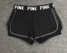 Load image into Gallery viewer, 2017 Letter PINK Sports Gym Shorts Women Yoga Shorts Push Hips Sexy Middle Waisted Gym Fitness Elastic Quick Dry Running Shorts