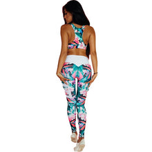 Load image into Gallery viewer, Floral Print Fitness Women Yoga Set Sport Bra and Legging Pants 2 Piece Women Suits Sexy Elastic Push Up Slim Yoga Sportswear
