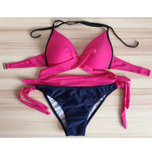 Load image into Gallery viewer, 2018 Sexy Bikini Women Swimsuit Push Up Swimwear Criss Cross Bandage Halter Bikini Set Beach Bathing Suit Swim Wear biquini