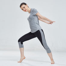 Load image into Gallery viewer, Sexy Yoga Set Running Tracksuit Gym T-shirt + Tight 3/4 Legging Pants Compression Jogging Fitness Sport Wear Women Set 2018