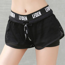 Load image into Gallery viewer, MAIJION Women Breathable Double Layer Yoga Shorts Adjustable Waistband Slim Running Gym Shorts Quick Dry Fitness Sports Shorts