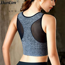 Load image into Gallery viewer, Sports Bra Women Mesh Fitness Top Bra Shakeproof Padded Yoga Bra Workout Gym Bra Top Seamless Push Up Running Tank TOP Yoga Vest