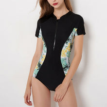 Load image into Gallery viewer, Sexy Short Sleeve Swimsuit One Piece Women Swimwear 2018 Floral Beach Wear Bodysuit Maillot De Bain Femme Surfing Swim Monokini