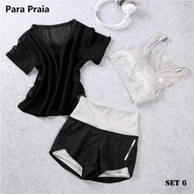 Load image into Gallery viewer, High Waist Three Piece Yoga Set Sportswear for Women Sports Bra Fitness Clothing Women Sports Shorts Gym Workout Crop Top Women