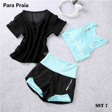 Load image into Gallery viewer, High Waist Three Piece Yoga Set Sportswear for Women Sports Bra Fitness Clothing Women Sports Shorts Gym Workout Crop Top Women