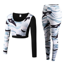 Load image into Gallery viewer, Yoga Set Woman Sportswear Fitness Sport Suit Tracksuit Women Camouflage  Compressed Yoga Leggings Workout Clothes Gym Clothing