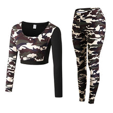 Load image into Gallery viewer, Yoga Set Woman Sportswear Fitness Sport Suit Tracksuit Women Camouflage  Compressed Yoga Leggings Workout Clothes Gym Clothing