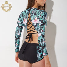 Load image into Gallery viewer, Swimwear Women Long Sleeve Swimsuit Rashguard Swimming Suit For Women Rash Guard Swimsuit Maillot De Bain Fille Surfing Windsurf