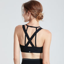 Load image into Gallery viewer, CRZ YOGA Women's Removable Pads Wirefree Mesh Cross Back Sports Bra Yoga Top