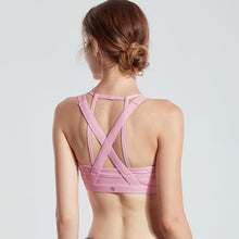 Load image into Gallery viewer, CRZ YOGA Women's Removable Pads Wirefree Mesh Cross Back Sports Bra Yoga Top