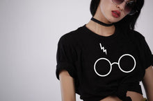 Load image into Gallery viewer, 2018 Harajuku Lightning Glasses T-shirt Plus Size Shirt Tee High Quality SCREEN PRINT Super Soft unisex Cute Couple Tshirts
