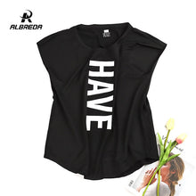 Load image into Gallery viewer, ALBREDA New Women Yoga Loose Shirts Sports Fitness Short Sleeve T-Shirt Ladies gym Running Quick Dry tights Tees Tops Clothing