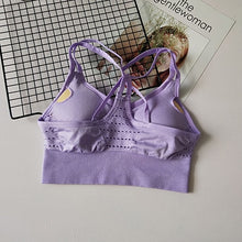 Load image into Gallery viewer, Energy Seamless Sports Bra Running Back Cross Strappy Yoga Bra With Removable Pads Brassiere Sport Woman Fitness Top Activewear