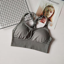 Load image into Gallery viewer, Energy Seamless Sports Bra Running Back Cross Strappy Yoga Bra With Removable Pads Brassiere Sport Woman Fitness Top Activewear