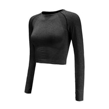 Load image into Gallery viewer, Pink Seamless Yoga Shirts for Women Vital Seamless Long Sleeve Crop Top Thumb Hole Fitted Gym Top Shirts Workout Running clothes