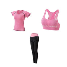 Load image into Gallery viewer, 2018 New Women Yoga Sport Suit quick Dry Bra Set 5 Piece Female Short-sleeved shorts long pants Outdoor Sportswear Fitness suit