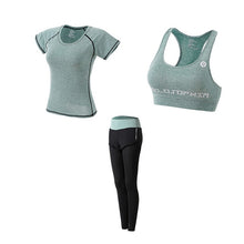 Load image into Gallery viewer, 2018 New Women Yoga Sport Suit quick Dry Bra Set 5 Piece Female Short-sleeved shorts long pants Outdoor Sportswear Fitness suit