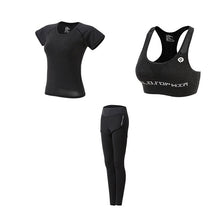 Load image into Gallery viewer, 2018 New Women Yoga Sport Suit quick Dry Bra Set 5 Piece Female Short-sleeved shorts long pants Outdoor Sportswear Fitness suit