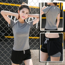 Load image into Gallery viewer, High Waist 3 Piece Yoga Set Leggins Sport Women Fitness Gym Yoga Bra Women Sport Tshirt Yoga Pants Gym Workout CropTop Tracksuit