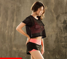 Load image into Gallery viewer, Women's Yoga Sets Three Piece Mesh Tshirt Short Bra Fitness Gym Tracksuit Running Training Exercise Sport Wear Workout Clothing