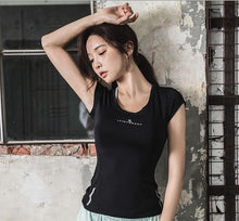 Load image into Gallery viewer, Women Yoga Shirts Mesh Patchwork Summer Slim Running Shirts Workout Gym Fitness Shirts Quick Dry Women Sport Tank Top Sportswear