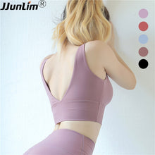 Load image into Gallery viewer, Sports Bra Women Deep-V Backless Fitness Top Bra Padded Yoga Bra Workout Gym Top Seamless Push Up Running Bra Tank TOP Yoga Vest