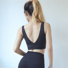 Load image into Gallery viewer, Sports Bra Women Deep-V Backless Fitness Top Bra Padded Yoga Bra Workout Gym Top Seamless Push Up Running Bra Tank TOP Yoga Vest