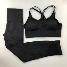 Load image into Gallery viewer, Seamless Yoga Set Women Fitness Clothing Sportswear Woman Gym Leggings Padded Push-up Strappy Sports Bra 2 Pcs Sports Suits