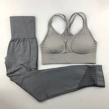 Load image into Gallery viewer, Seamless Yoga Set Women Fitness Clothing Sportswear Woman Gym Leggings Padded Push-up Strappy Sports Bra 2 Pcs Sports Suits