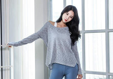 Load image into Gallery viewer, Women Yoga Shirts Loose Autumn Running Shirts Long Sleeve Workout Gym Fitness Shirts Quick Dry Women Sport Tank Top Sportswear
