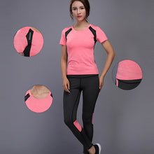 Load image into Gallery viewer, OLOEY Women Tennis Clothes Yoga Set Badminton Clothing Fitness Running Shirt+Pants Quick Dry Gym Workout Jogging Sport Suit