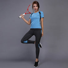 Load image into Gallery viewer, OLOEY Women Tennis Clothes Yoga Set Badminton Clothing Fitness Running Shirt+Pants Quick Dry Gym Workout Jogging Sport Suit