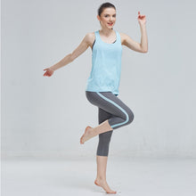 Load image into Gallery viewer, Yoga Set Fitness Solid Shirt + Patchwork Pants Sport Running Woman Tights Jogging Workout Leggings Women Gym Clothing Set 2018