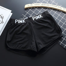 Load image into Gallery viewer, New English alphabet Sport Shorts For Women slim skinny stitching yoga sports running fitness shorts