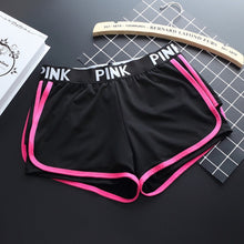 Load image into Gallery viewer, New English alphabet Sport Shorts For Women slim skinny stitching yoga sports running fitness shorts