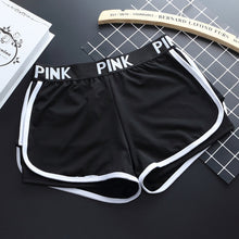 Load image into Gallery viewer, New English alphabet Sport Shorts For Women slim skinny stitching yoga sports running fitness shorts