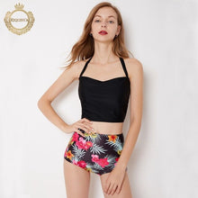 Load image into Gallery viewer, Bikini 2018 High Neck Tank Crop Top Bikini Crochet Bikinis Set Swimwear Swimsuit Female Beachwear 2018 Monokini Bathing Suit