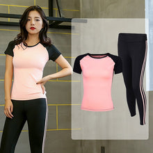 Load image into Gallery viewer, OLOEY Woman 2 Pieces Yoga Set Training Female Gym Workout Clothing Fitness Suit Shirt+Pants Breathable Yoga Leggings Sport Suit