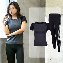 Load image into Gallery viewer, OLOEY Woman 2 Pieces Yoga Set Training Female Gym Workout Clothing Fitness Suit Shirt+Pants Breathable Yoga Leggings Sport Suit