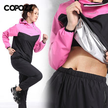 Load image into Gallery viewer, Jogging Sport Women Weight Loss Slim Fitness Running Sets Sauna Gym Training Tracksuit Hoodies+Pants 2 Pcs Sets Sweat Suit 4XL