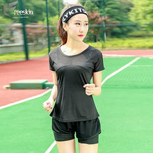 Load image into Gallery viewer, Zhangyunuo Tracksuit For Women Mesh Sport t shirt Women Yoga Sets Vest Pants Fitness Workout Clothing Gym Running Girls Shorts
