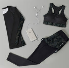 Load image into Gallery viewer, Outdoor running women 6 pieces set quick dry patchwork camouflage yoga sportswear clothing womens fitness gym wear tracksuit