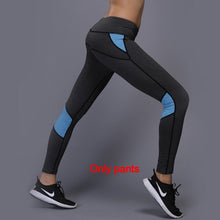 Load image into Gallery viewer, OLOEY Sexy Yoga Set sports wear for women gym TShirt + Pants Breathable Gym Workout Clothes Compressed Yoga Leggings Sport Suit